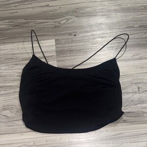 Elia Cher Black Women's Lace Up Back Top